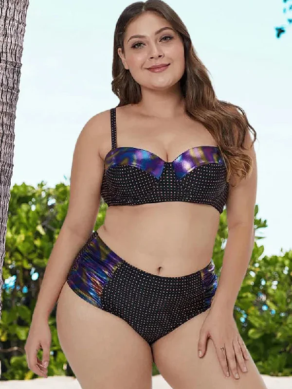 Weekend Deal Women's Two Piece Plus Size Polka Dot Bikini